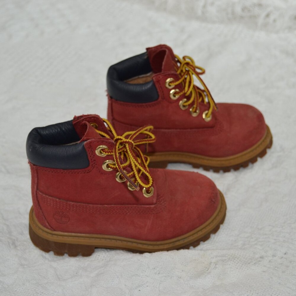 Timberland Waterproof Burgundy Red Boots Boys Sz. 7